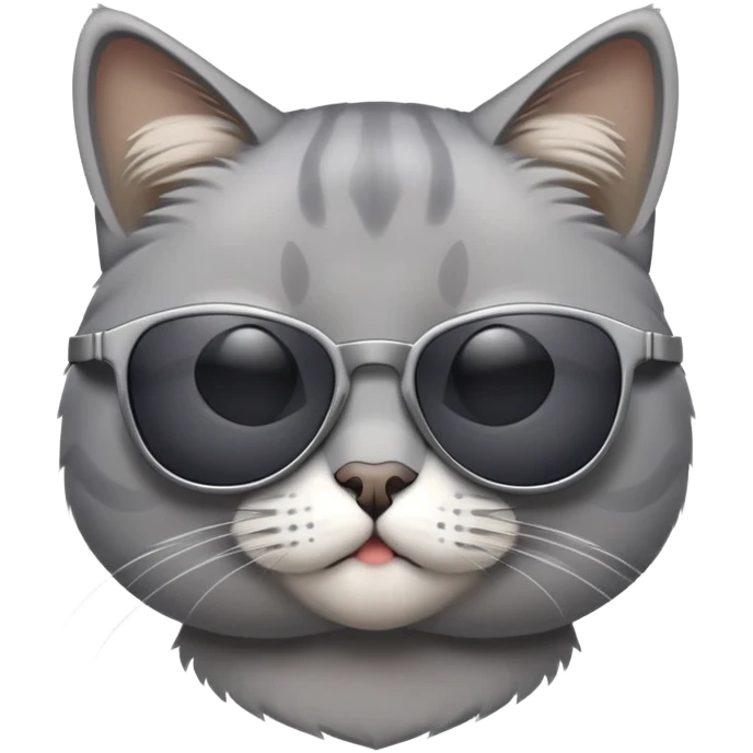 Grey cat in sunglasses  emoji