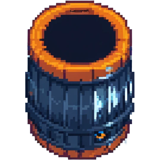 orange road construction barrel with plastic shine emoji