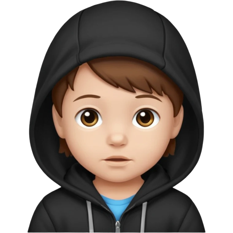 baby with brown hair and black hoodie emoji