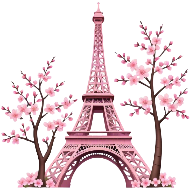 Eiffel Tower with cherry blossoms  emoji