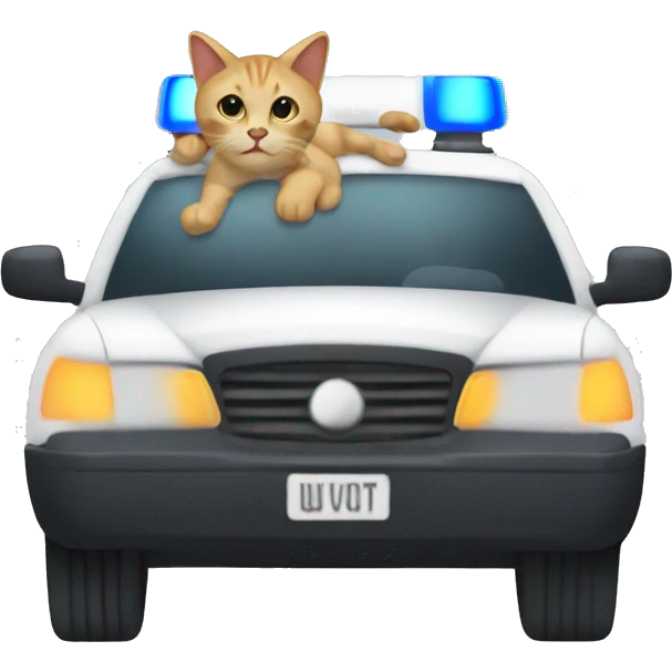 cat in the police car with sound effects viwuviwu emoji