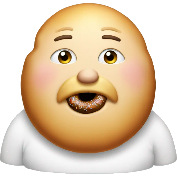 Fat man eating a donut emoji