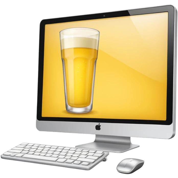 Computer with pastis glass in screen emoji