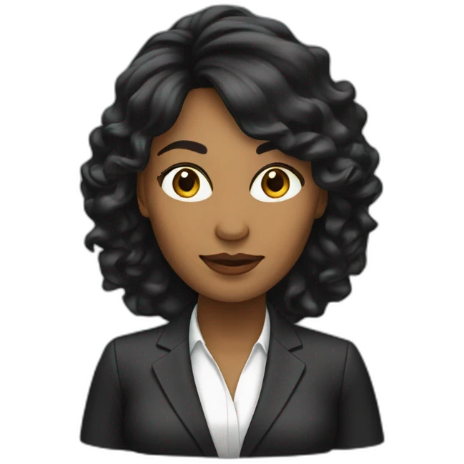 mujer cabello negro ejecutiva emoji