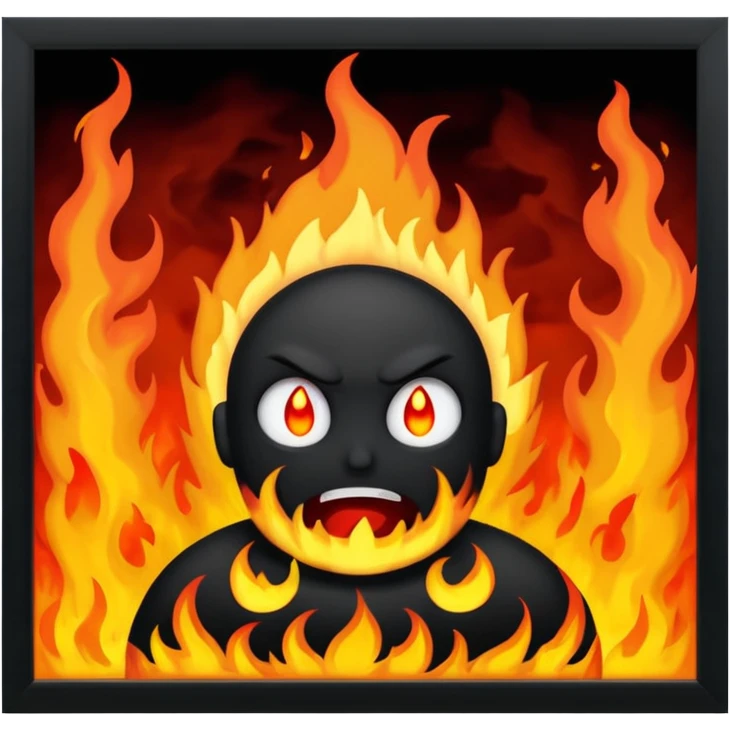 The world being overcome by evil spirits and fire emoji