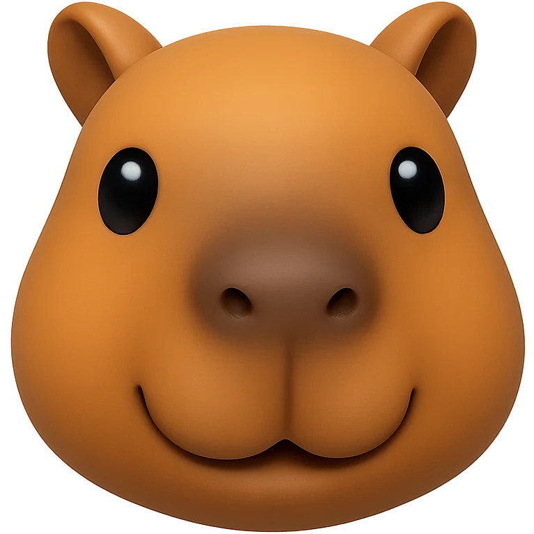 3D emoji of a capybara, cartoonish and friendly, with smooth shading emoji