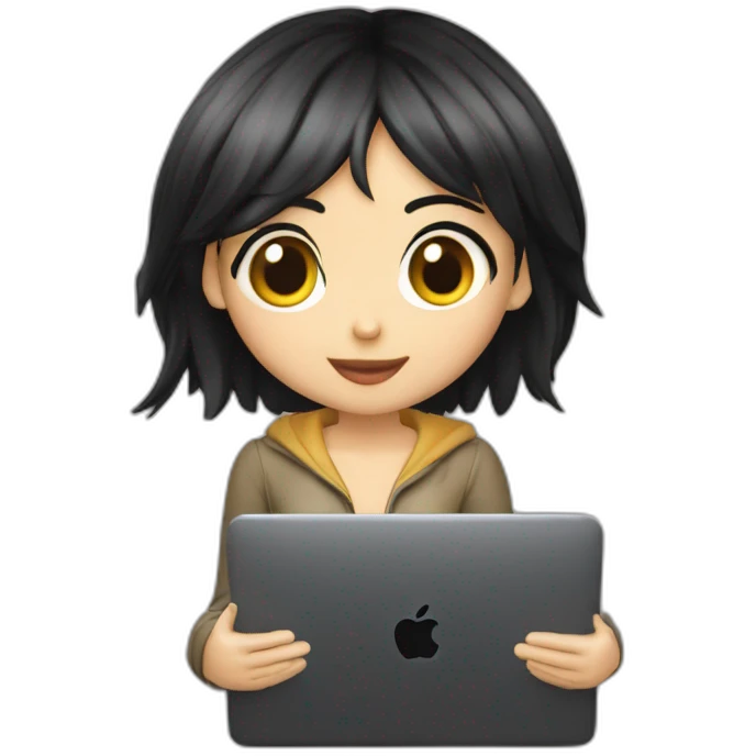 nico-robin-with-a-macbook emoji