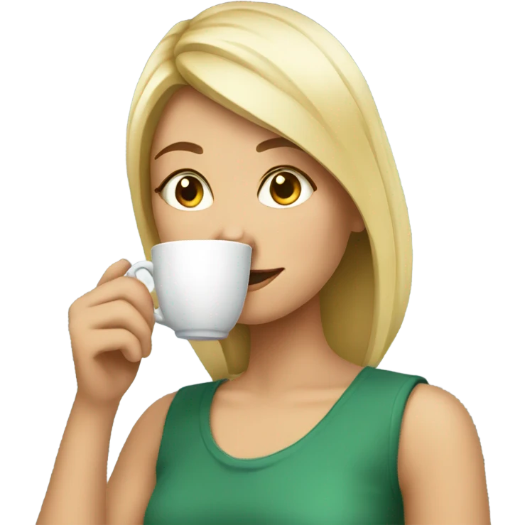 Girl sipping tea emoji