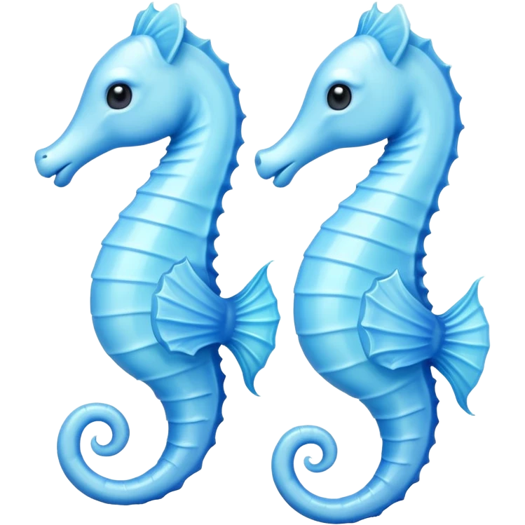 two pale blue seahorses emoji