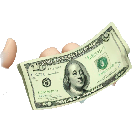 Dollar in hand emoji