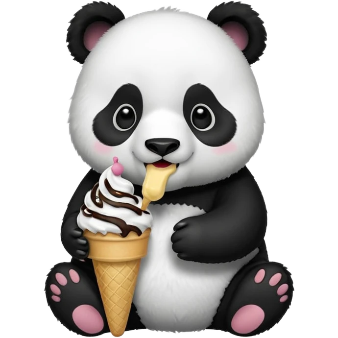 Panda eating ice cream emoji