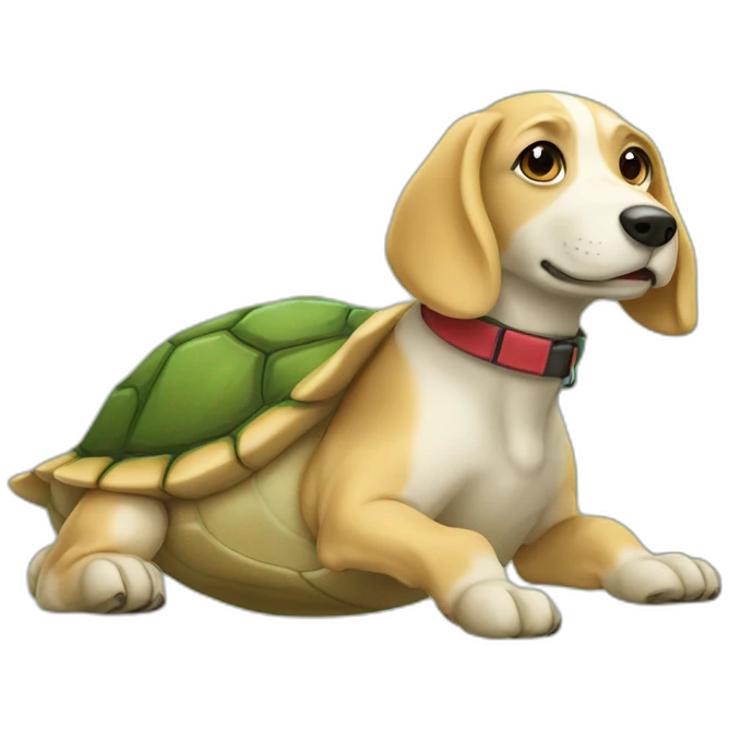 Chien sur une tortue emoji