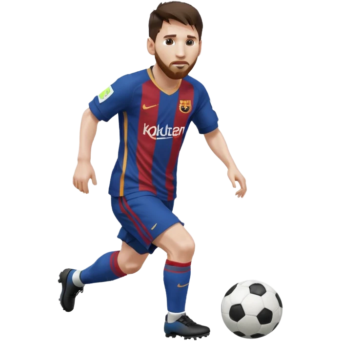 Messi dribbling a soccer ball emoji