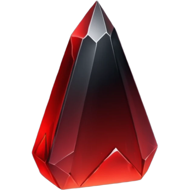 obsidian shard with a red-to-black gradient, jagged edges emoji
