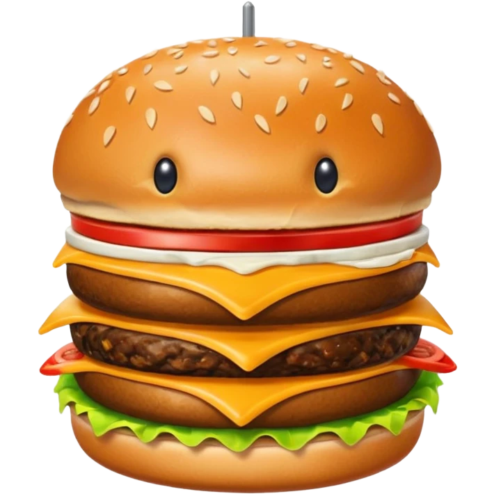 Bird eating burger emoji