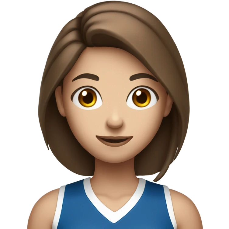 Teen girl with blue eyes and brown hair holding a volleyball  emoji