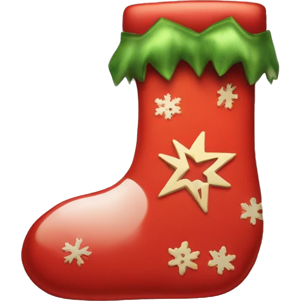 Christmas stocking on a shelf  emoji