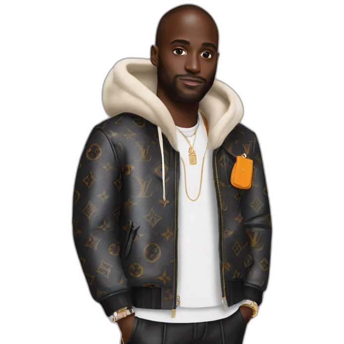 Virgil Abloh with louis Vuitton jacket emoji