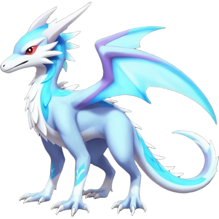scaly flurry dark bioluminescent translucent luminescent neon pastel bright pale Latias-Sergal-Vernid-Silvally-Renamon-Zeraora-Bastet-Fakémon-hybrid-fusion-creature, full body emoji