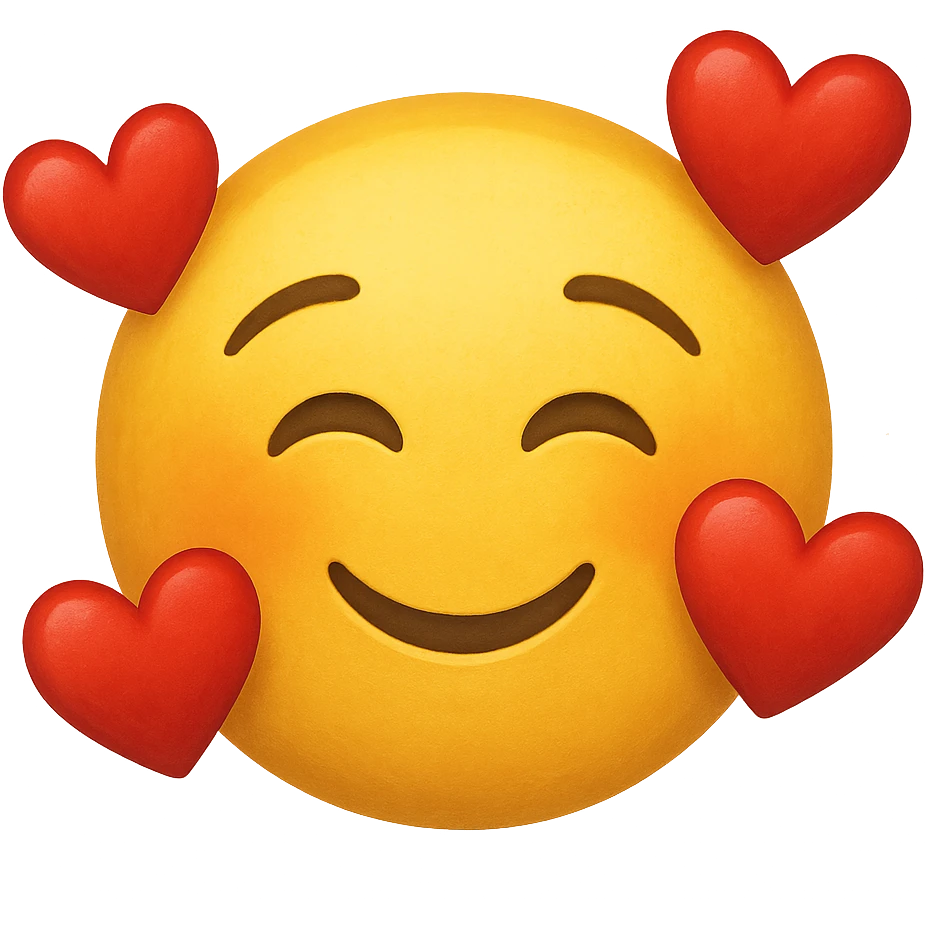 yellow face with hearts emoji