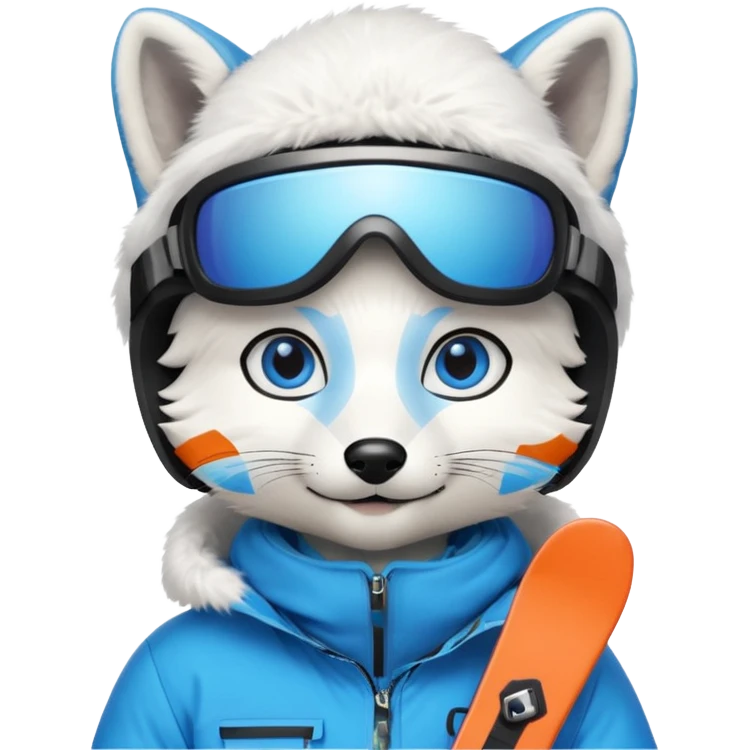 Snowboarder Arctic Fox emoji