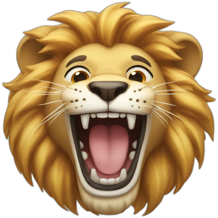 laughing lion emoji
