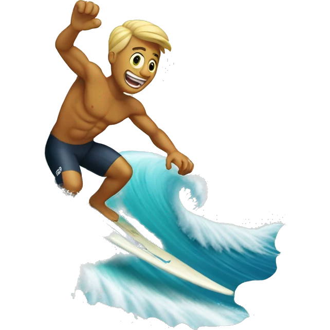 Surfing big wave emoji