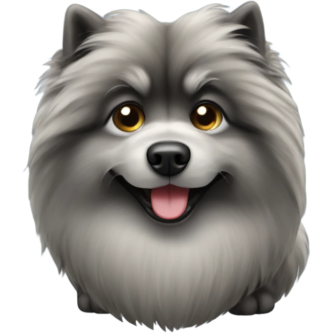 Keeshond dog pooping emoji
