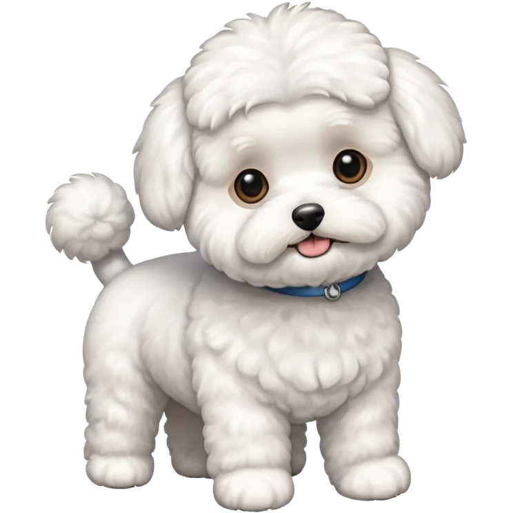 a full body of cute bichon frise emoji