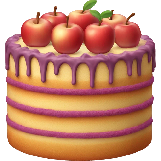 birthday cake made of apples emoji