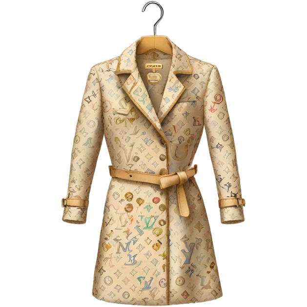 A Louis Vuitton dress on a coat hanger emoji