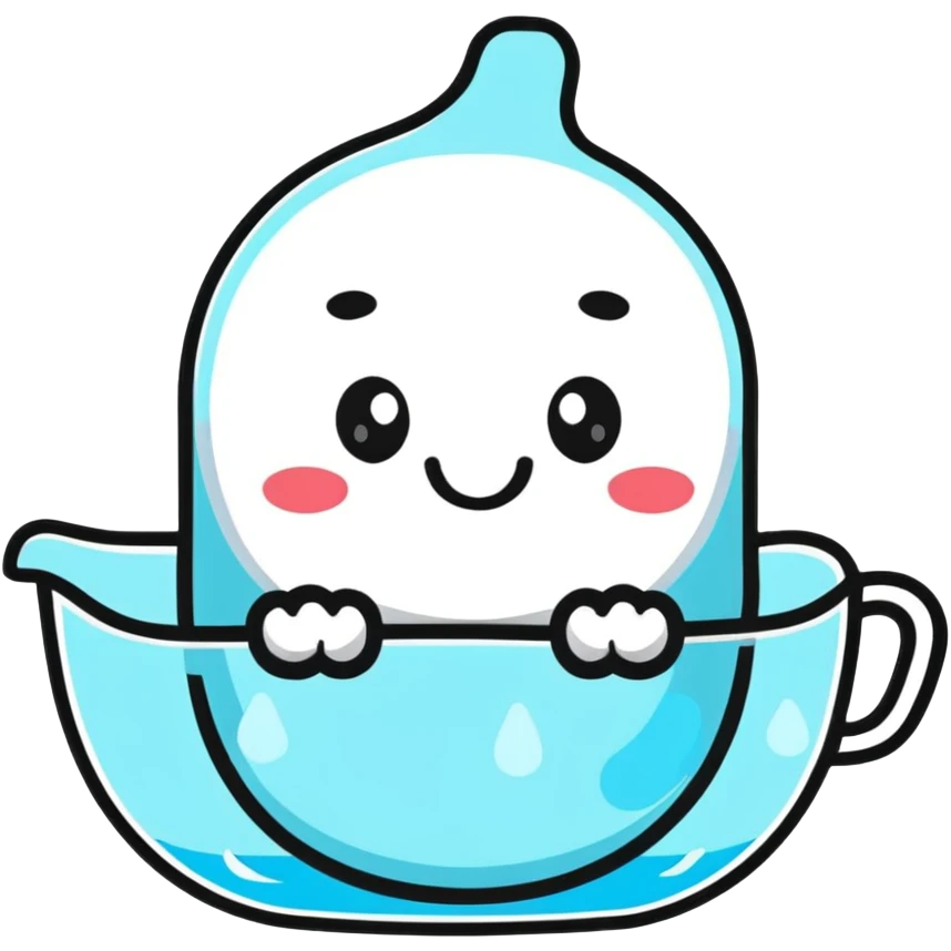 cute water character with smiling face emoji
