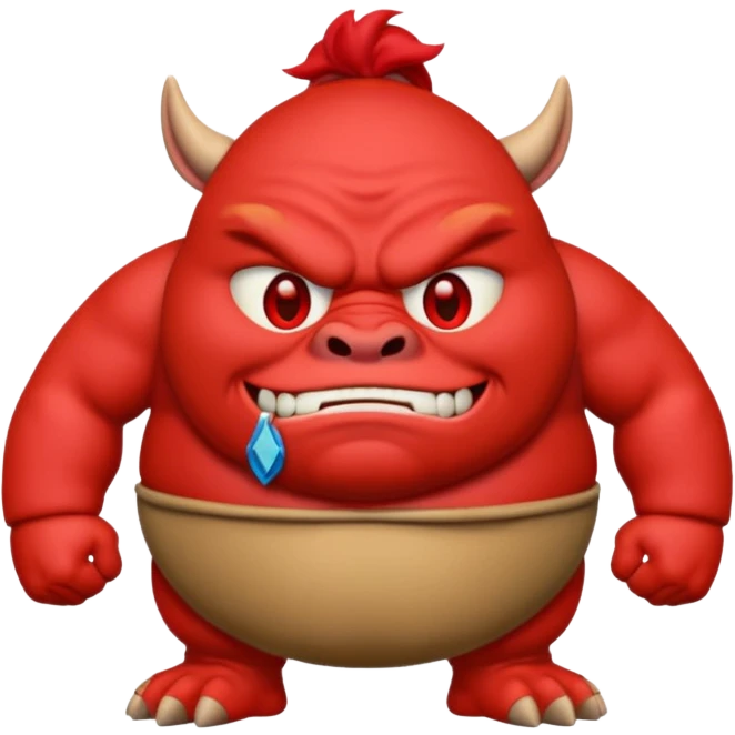 create an emoji that looks exactly like the IOS red japanese ogre emoji with the letters "nA" underneath the emoji. emoji