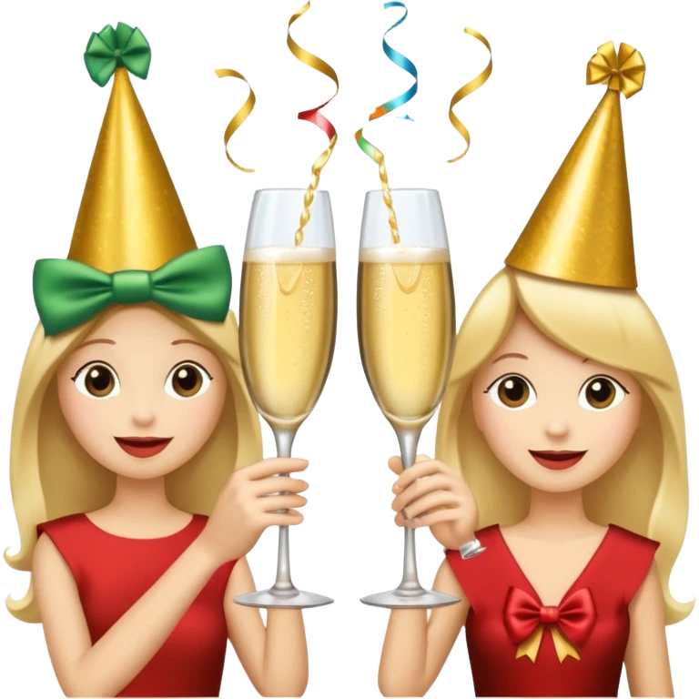 champagne flutes clinking with bows on both emoji