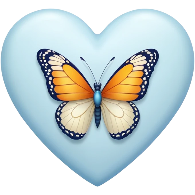 white heart with a butterfly emoji