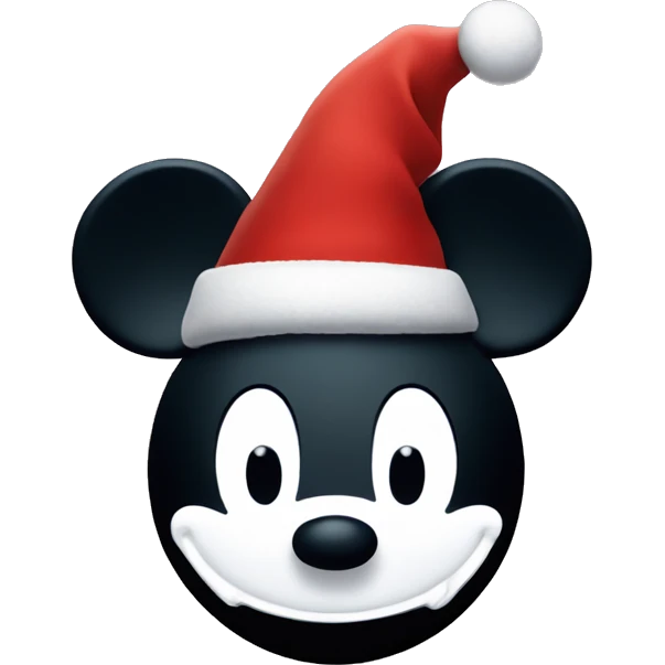 Mickey mouse with a christmas hat  emoji