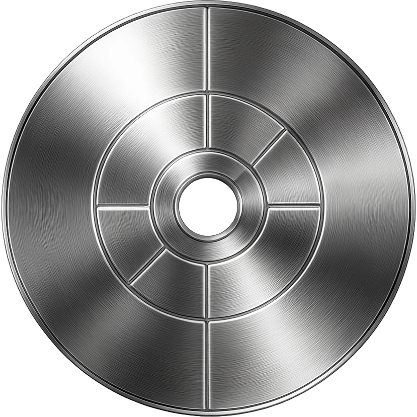A minimalist CD disc with geometric pattern, glowing effect, green color emoji