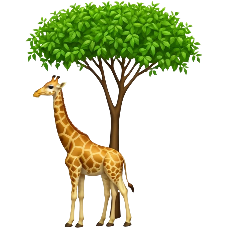 giraffe eating leaves from a tall tree emoji