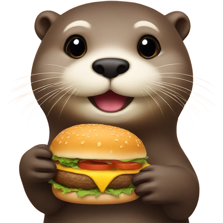 Otter with a burger emoji