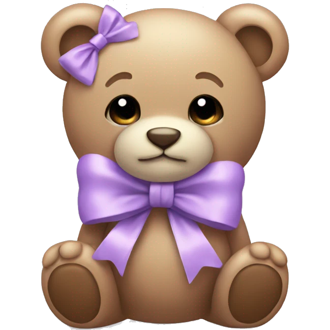 Teddy with lilac bow emoji