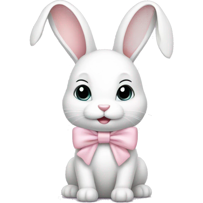 White bunny with light pink bows emoji