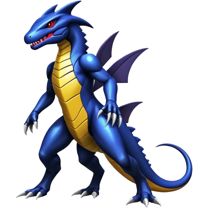 Shiny Exotic Colorful epic Salandit-Garchomp-Genesect-Miraidon-Koraidon-Fakémon-hybrid-creature (full body)  emoji
