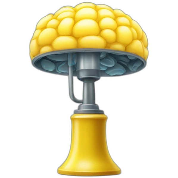 yellow lamp with brain shine emoji