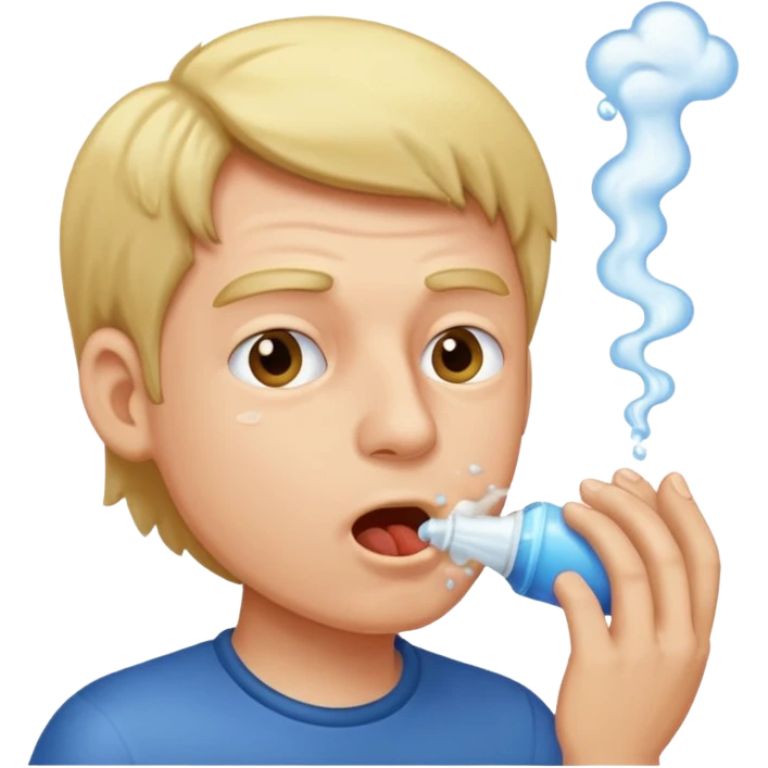 Man spitting emoji