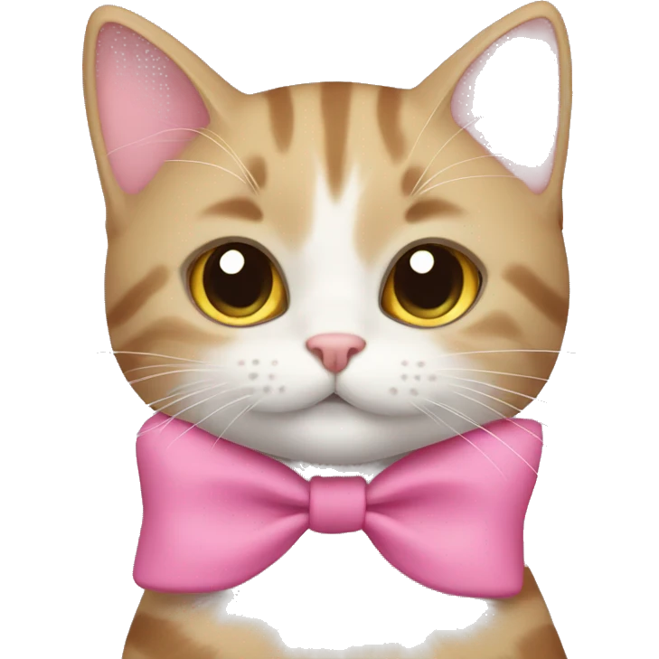 Cat with a pink bow emoji