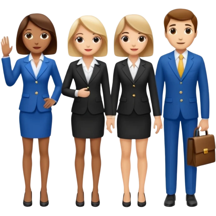 3 isometric 3d render people dressed as realtors dont show legs emoji