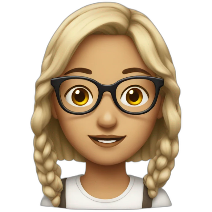 trad girl with glasses emoji