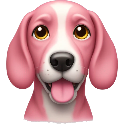 A pink dog emoji