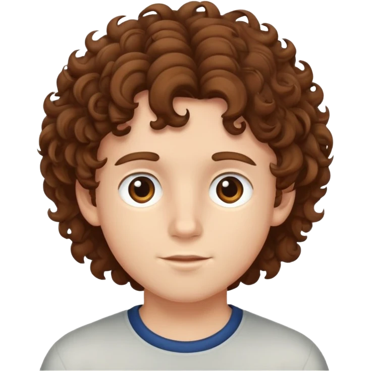 boy with brown curly hair  emoji