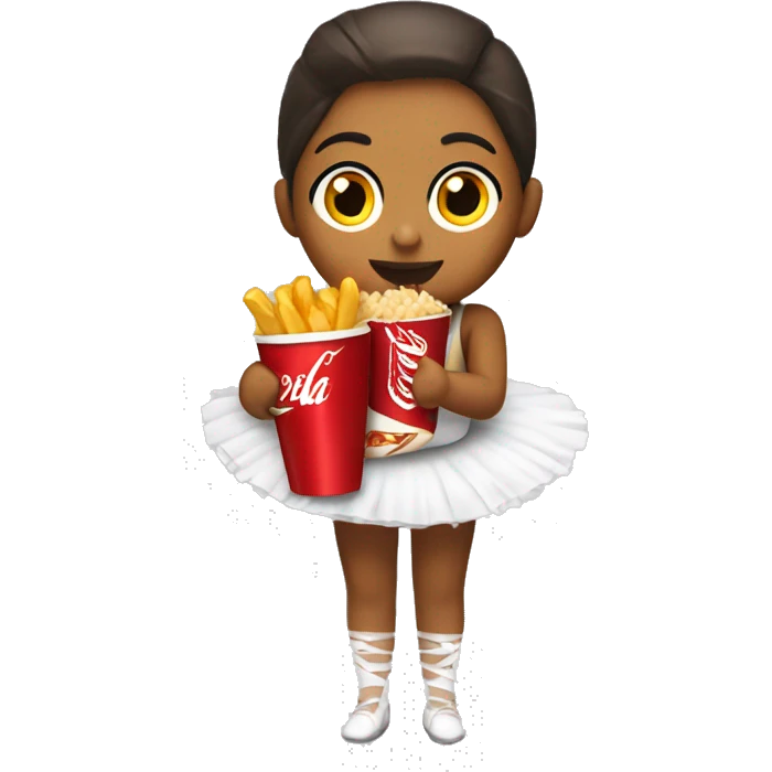Ballerina eating KFC with Coca Cola and Fries  emoji